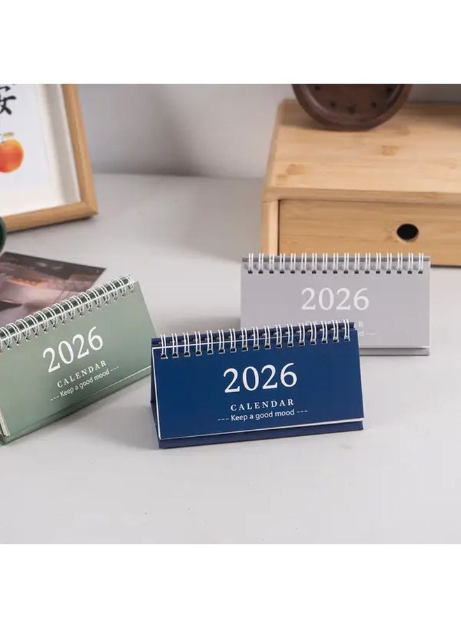 Pink Mini Desk Calendar 2025 2026 Planner July December Monthly View Portable Office Desktop - Image 2